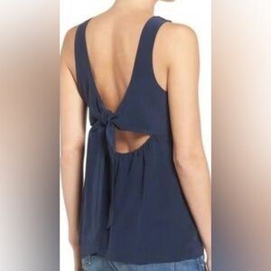 Madewell 100% silk Tie back Cutout Tank Top